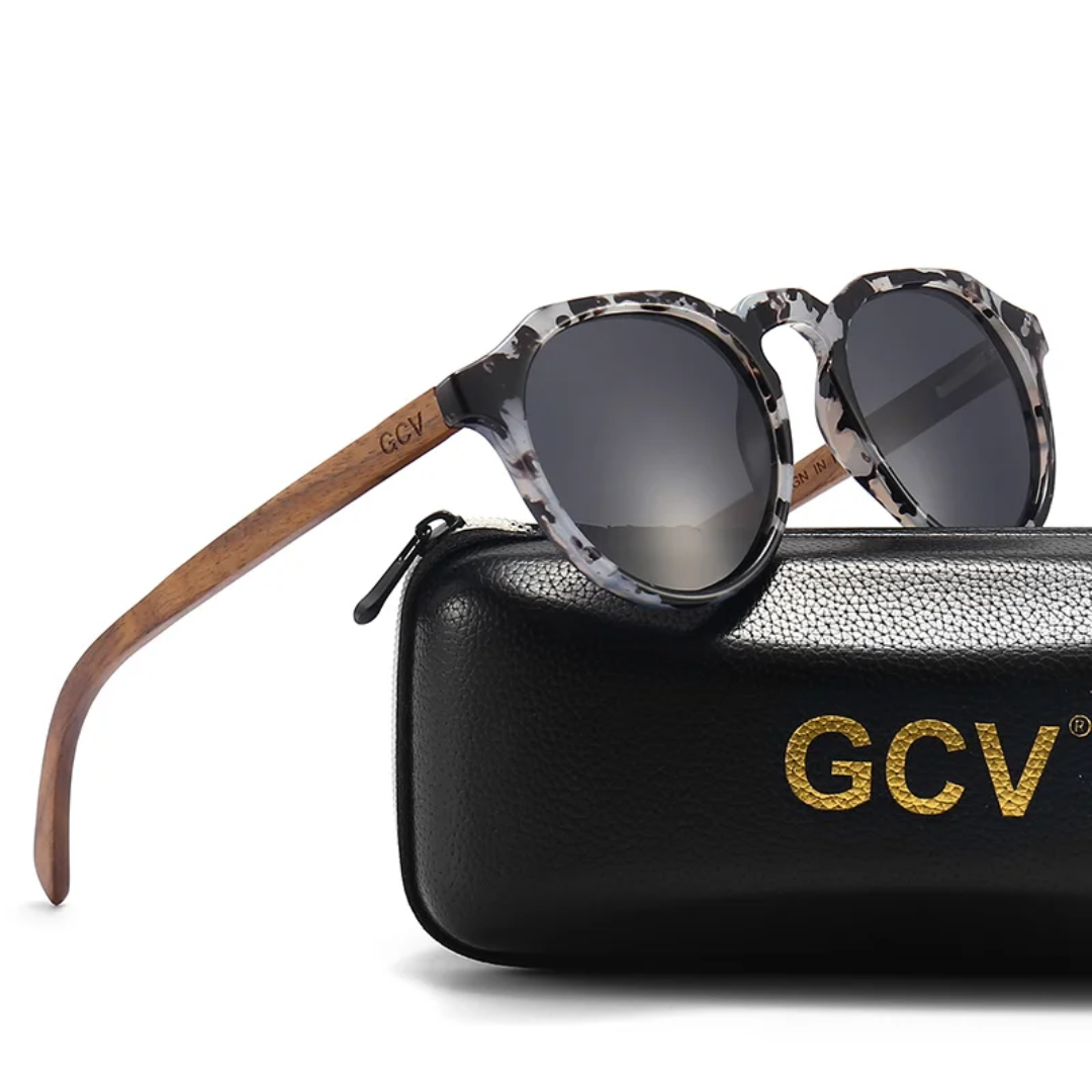 GCV HORIZON BLACK™ – Premium Polarized Sunglasses with Natural Walnut Finish