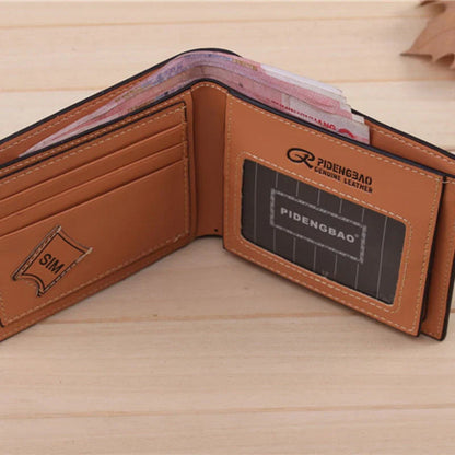FQ Brand GridWallet – Men's Check-Pattern Leather Wallet | Slim · Card Slots · Compact