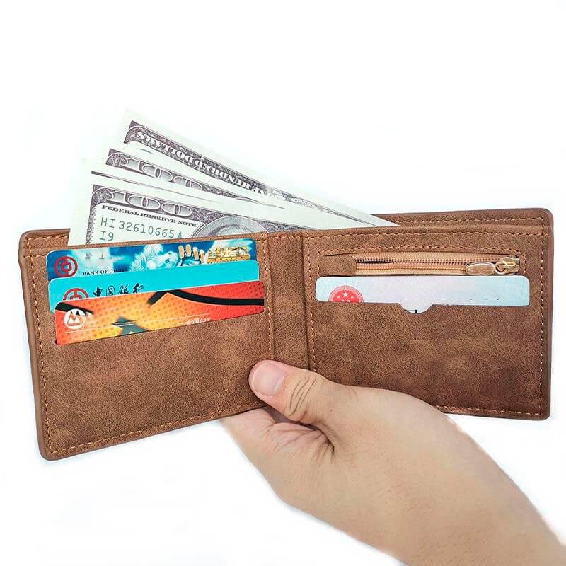FQ Brand SlimFold – Men's Slim PU Leather Wallet | 4 Card Slots · Coin Zip
