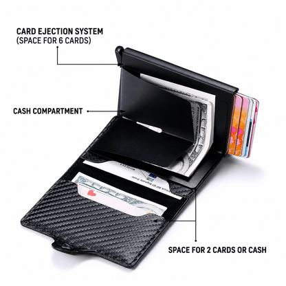 FQ Brand VaultCard – RFID Blocking Aluminium Wallet | One-Touch Card Ejection